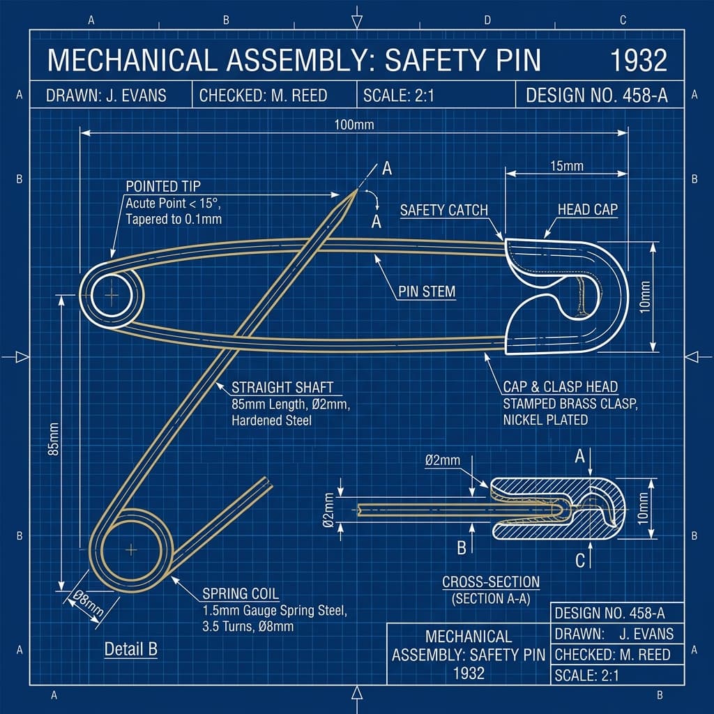 Safety pin quality inspection at Indian manufacturing facility