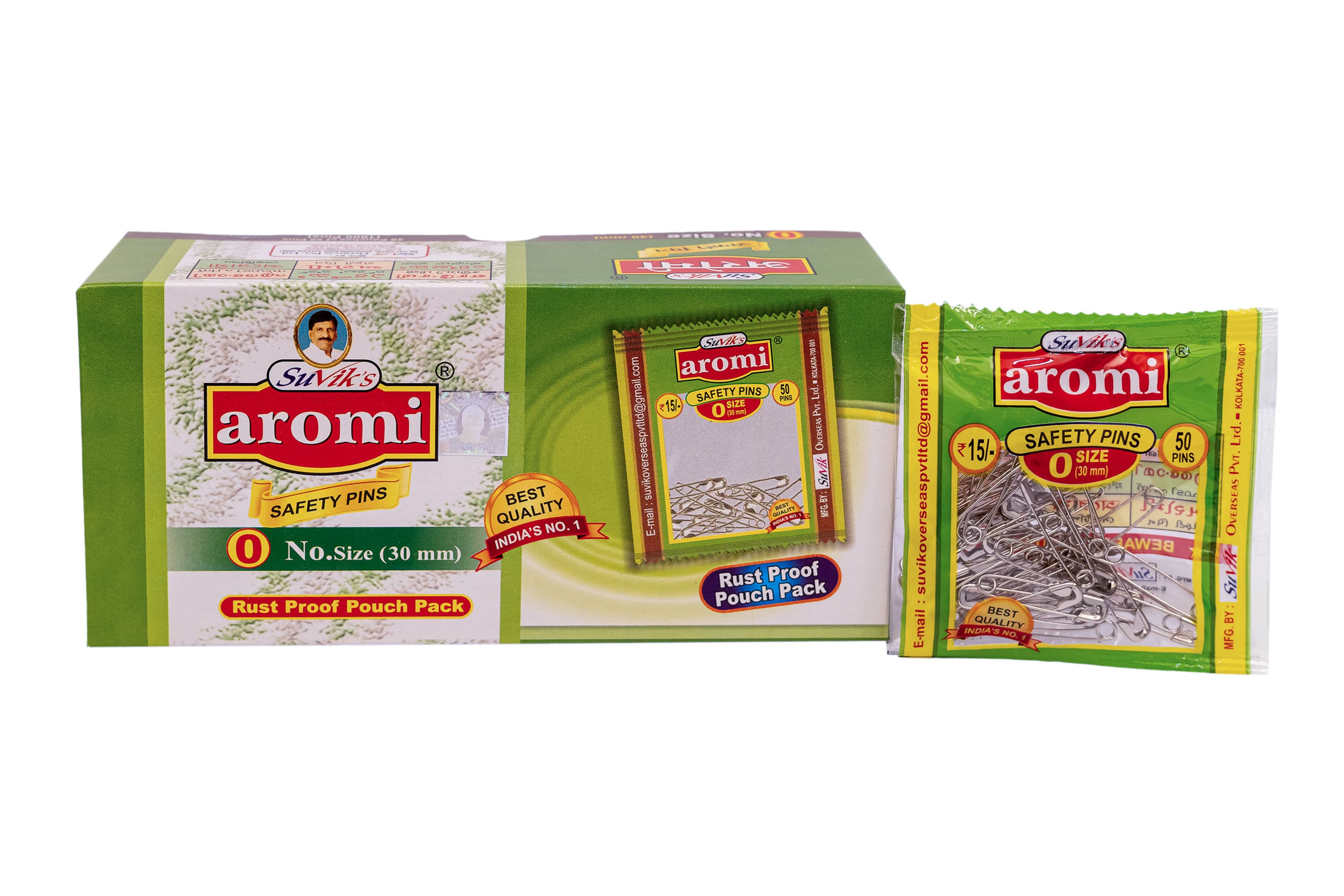 AROMI Safety Pins Size 0 (20 Pouch)