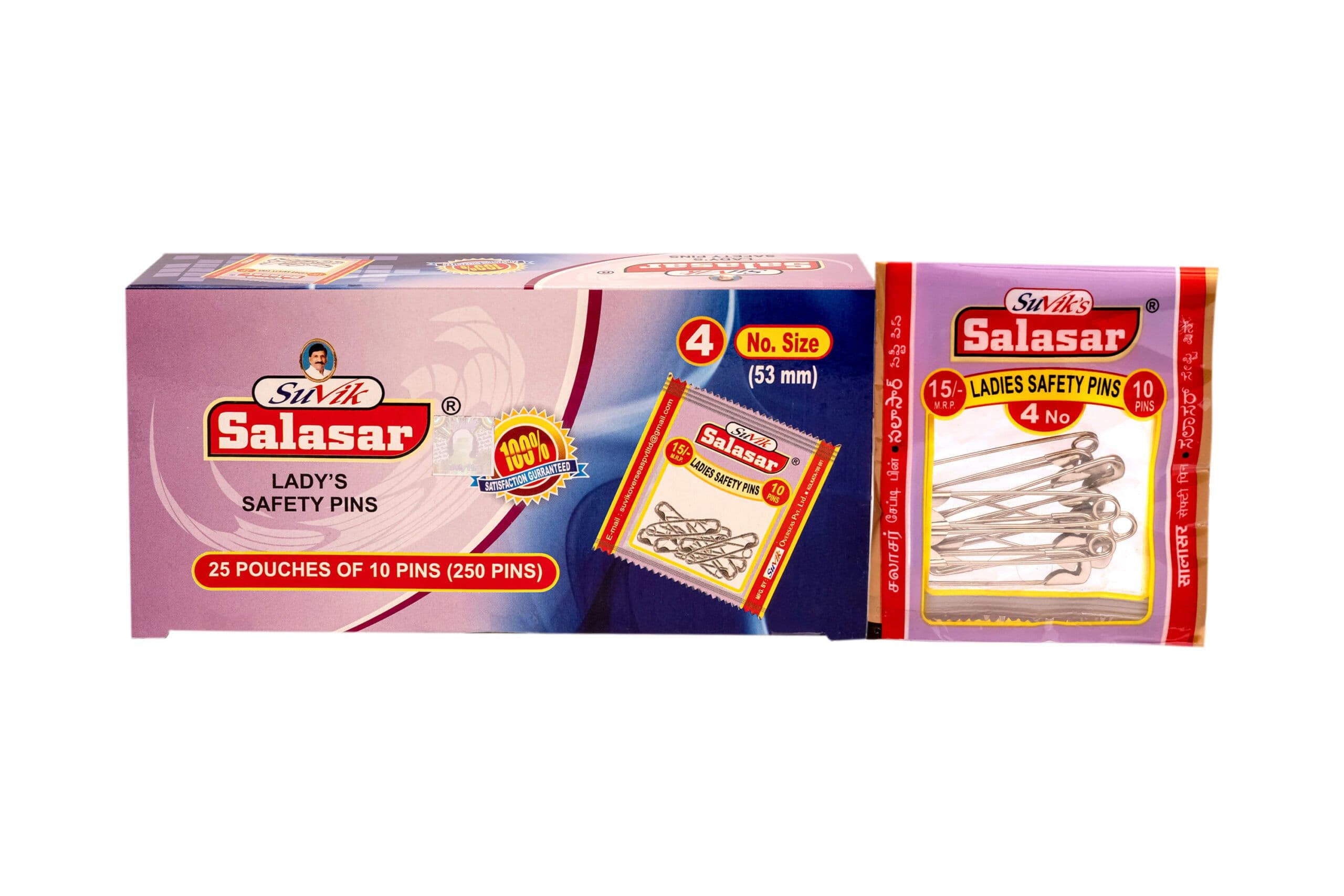 SALASAR Safety Pins Size - 4 (25 Pouch)